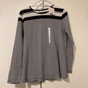 NWT Croft&Barrow black and white long sleeve shirt